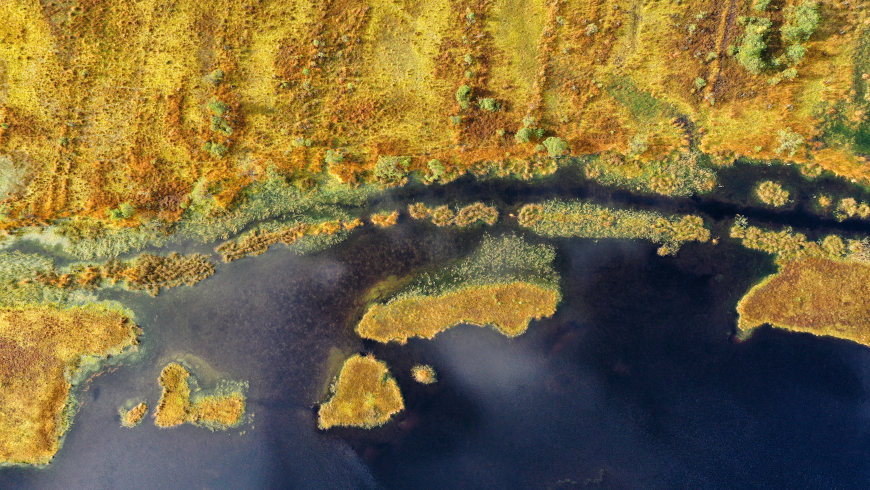 Bagno Kusowo und Slowinski-Nationalpark (Polen) aus der Vogelperspektive - Foto: © NABU, Fotograf: Volker Gehrmann